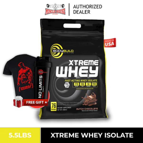 BodyBuild Xtreme Whey Protein 5.5lbs, 27g Protein,...