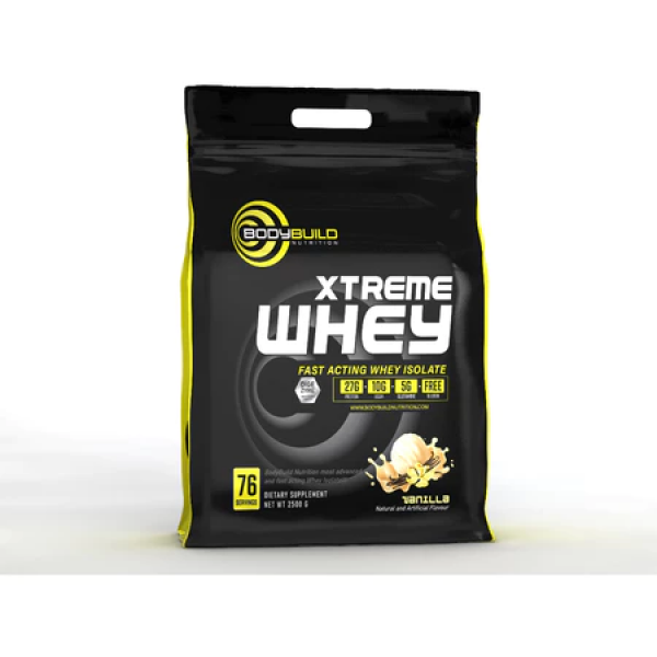BodyBuild Xtreme Whey Protein 5.5lbs, 27g Protein, 76 Serving, With DigeZyme® Rich in BCAAs Halal