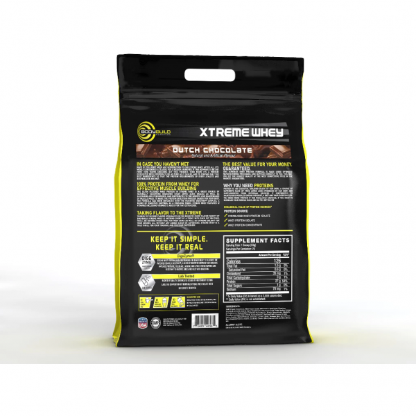 BodyBuild Xtreme Whey Protein 5.5lbs, 27g Protein, 76 Serving, With DigeZyme® Rich in BCAAs Halal