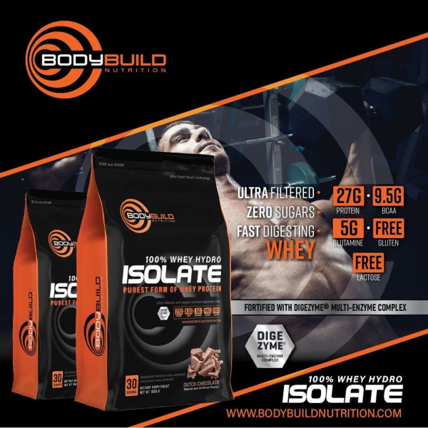 3 KG | BodyBuild 100% Whey Hydro Isolate 6.6lb With Digezyme Technology Purest Form Of Whey Isolate Halal Protein