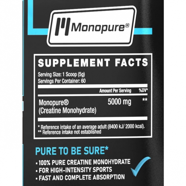 100% Creatine Monohydrate Monopure - For High-intensity Sports