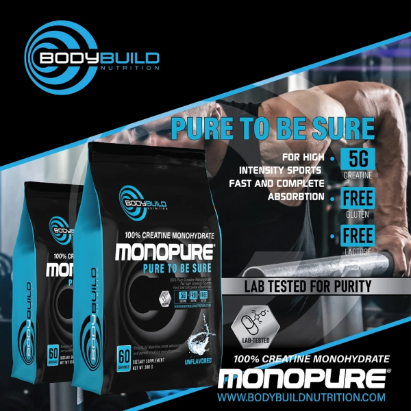 100% Creatine Monohydrate Monopure - For High-intensity Sports
