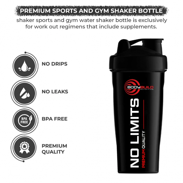 BodyBuild Premium MMX Protein Shaker Blender Mixer Bottle Water Bottle Sports Fitness Gym BPA Free Bottle