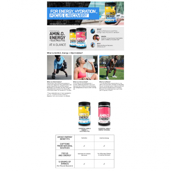 ON Amino Energy Pre workout + Amino, muscle recovery Essential AMINO Energy, Pre workout