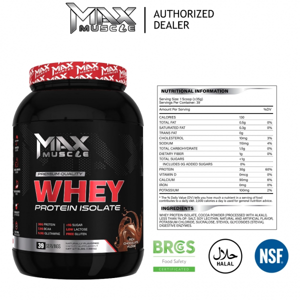 Muscle Matrix Hydro Whey Isolate 1.3 kg (39 Servings) Whey Protein Otot, Muscle Max Whey Isolate
